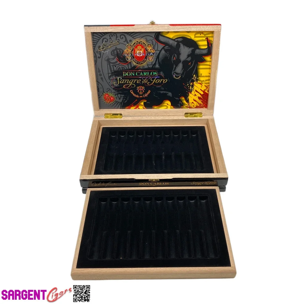 Arturo Fuente Don Carlos Cojones Sangre de Toro Empty Wooden Cigar Box